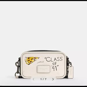Coach White Crossbody Bag with Pizza Graphic